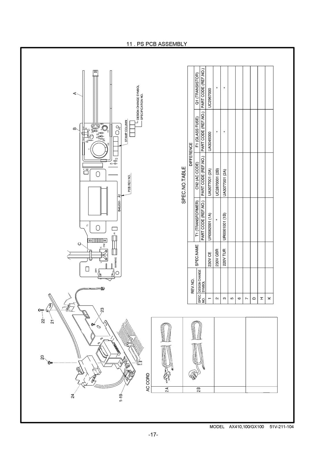 BROTHER AX-400 410 GX-410 Electronic Typewriter Parts Reference Manual 2000