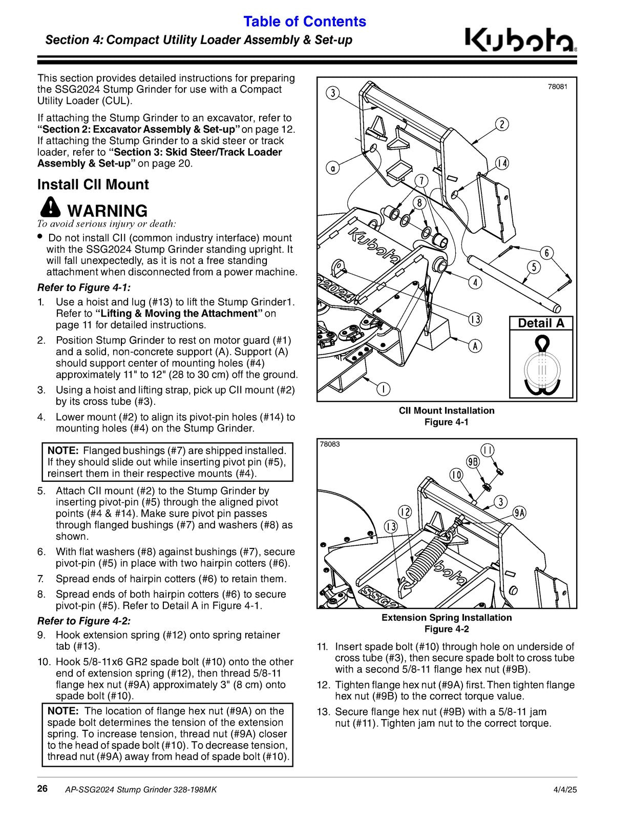 LAND PRIDE SSG20 Series Stump Grinder Operators Manual - WIRE BOUND - COVERS