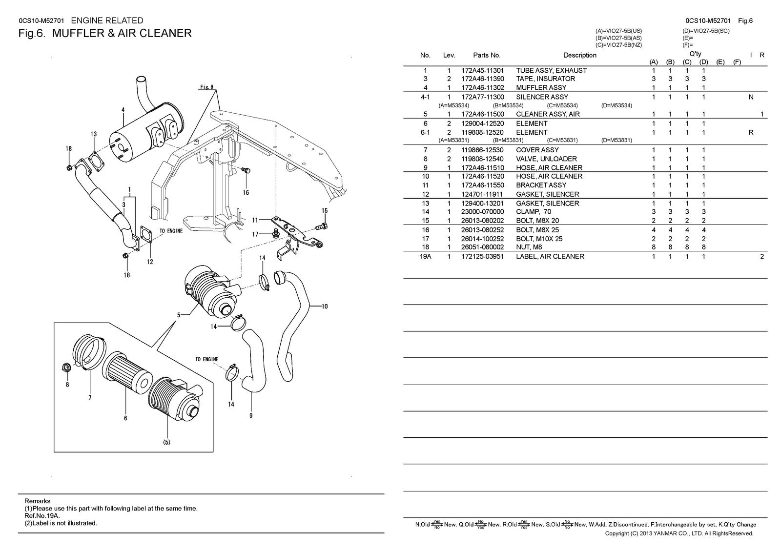 YANMAR ViO27-5B Excavator Parts Catalog Manual - STEEL WIRE BOUND - TOUGH COVERS