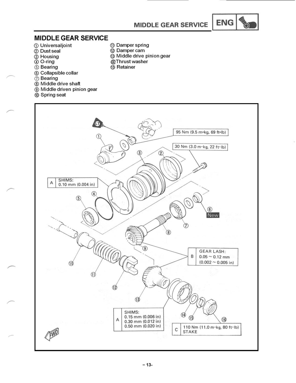 YAMAHA VMX12H VMX12HC Vmax Supplementary Service Manual 1995 - WIRE BOUND