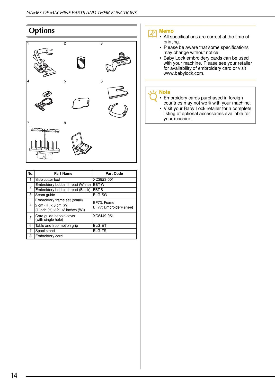 BABY LOCK Ellageo BLL Sewing Machine Instruction Manual - WIRE BOUND - COVERS