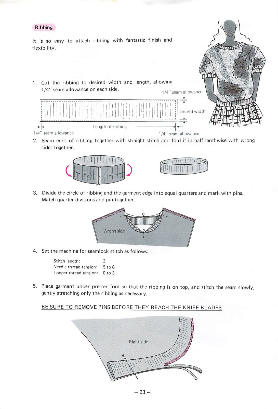 NEW HOME Combi DX Serger Instruction Manual - STEEL WIRE BOUND - TOUGH COVERS