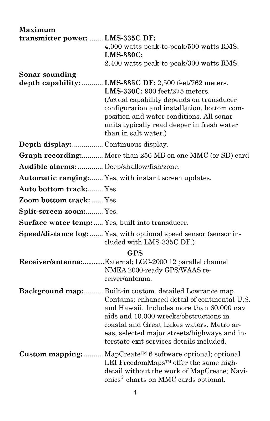 LOWRANCE electronic LMS 330C User Manual - STEEL WIRE BOUND - PROTECTIVE COVERS