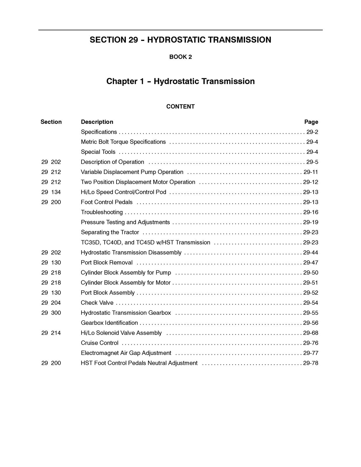 NEW HOLLAND TC35 TC40 TC45 Tractor Service Manual - WIRE BOUND - TOUGH COVERS