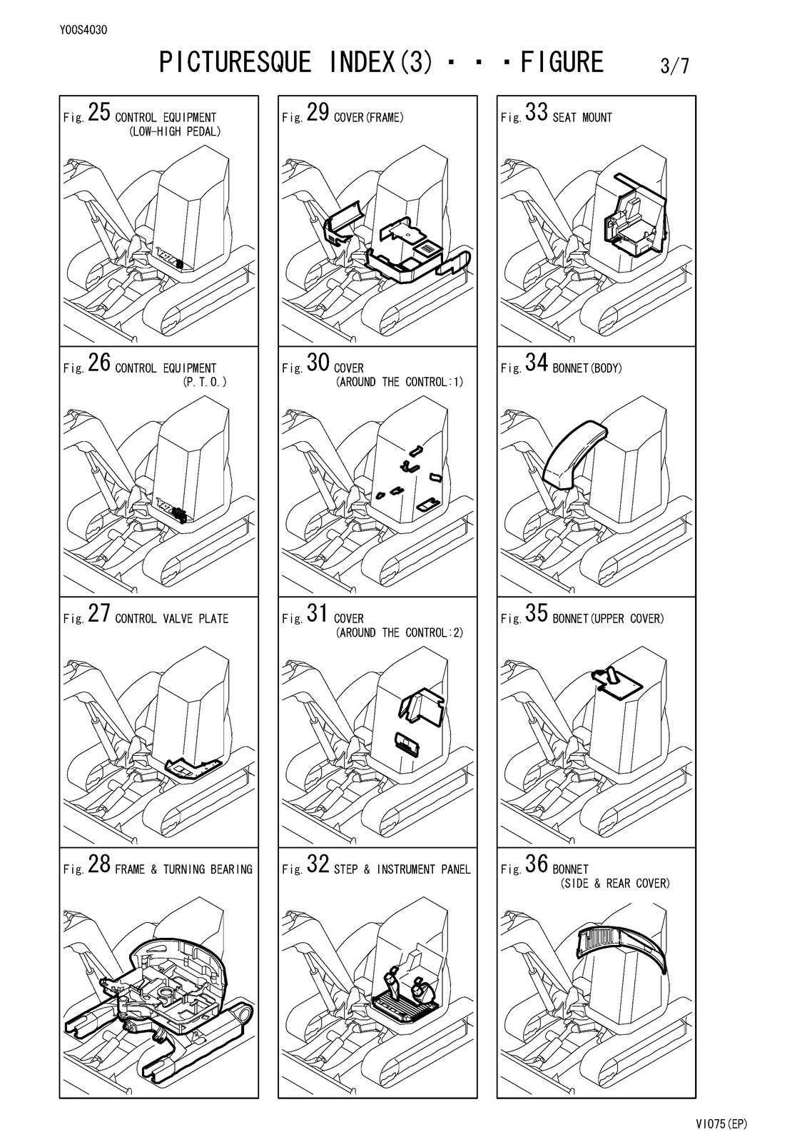 YANMAR ViO75 Excavator Parts Catalog Manual - BOUND - COVERS - XL FOLDOUT PAGES