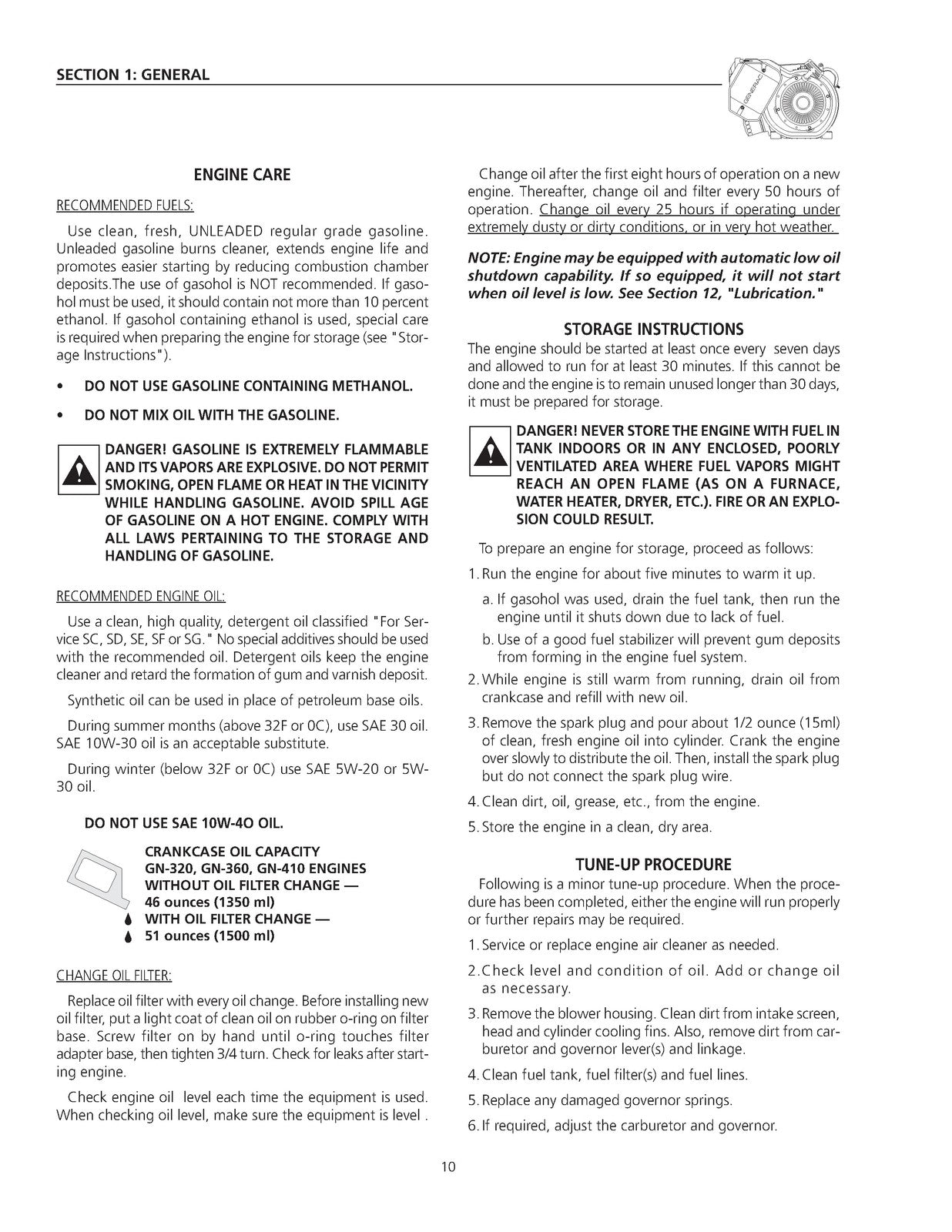 GENERAC 320 360 410 Large Frame GN Engines Service Repair Manual - WIRE BOUND