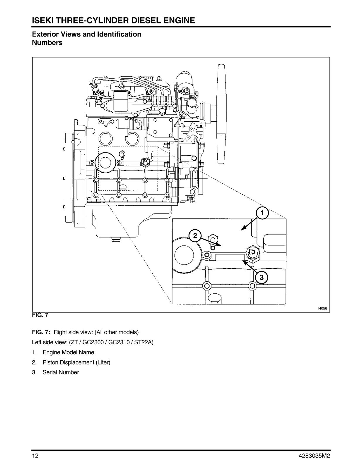ISEKI Three Cylinder Diesel Engine Service Manual - WIRE BOUND - TOUGH COVERS