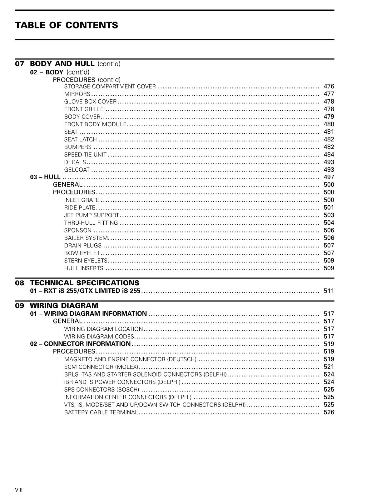 SEA-DOO RXT iS 255 GTX Limited 2009 Shop Manual - BOUND - COVERS - XL FOLDOUTS