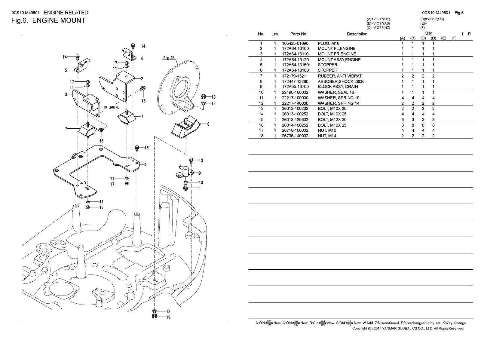 YANMAR ViO17 Excavator Parts Catalog Manual - STEEL WIRE BOUND - TOUGH COVERS