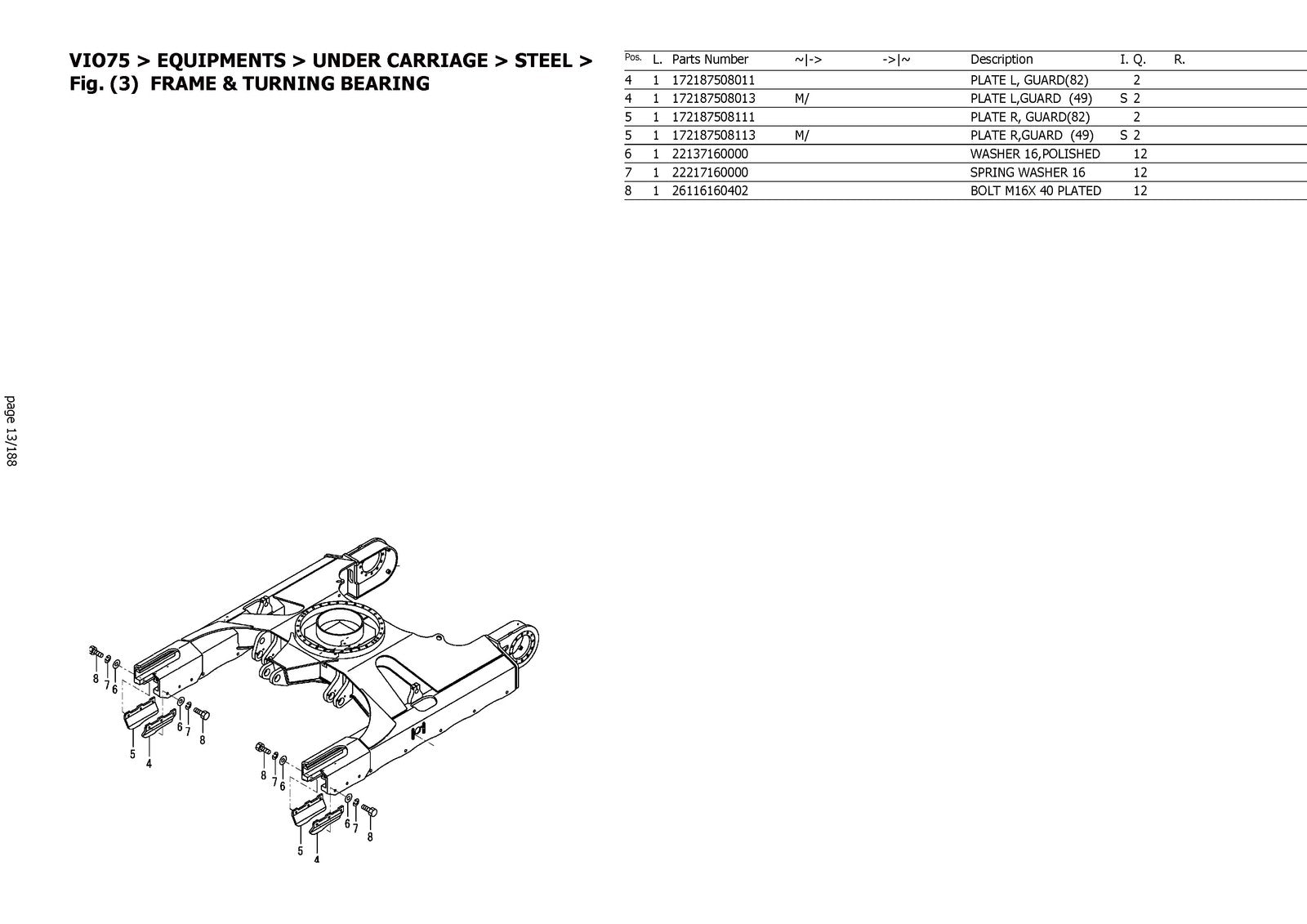 YANMAR ViO75 Crawler Excavator Parts Catalog Manual - WIRE BOUND - TOUGH COVERS