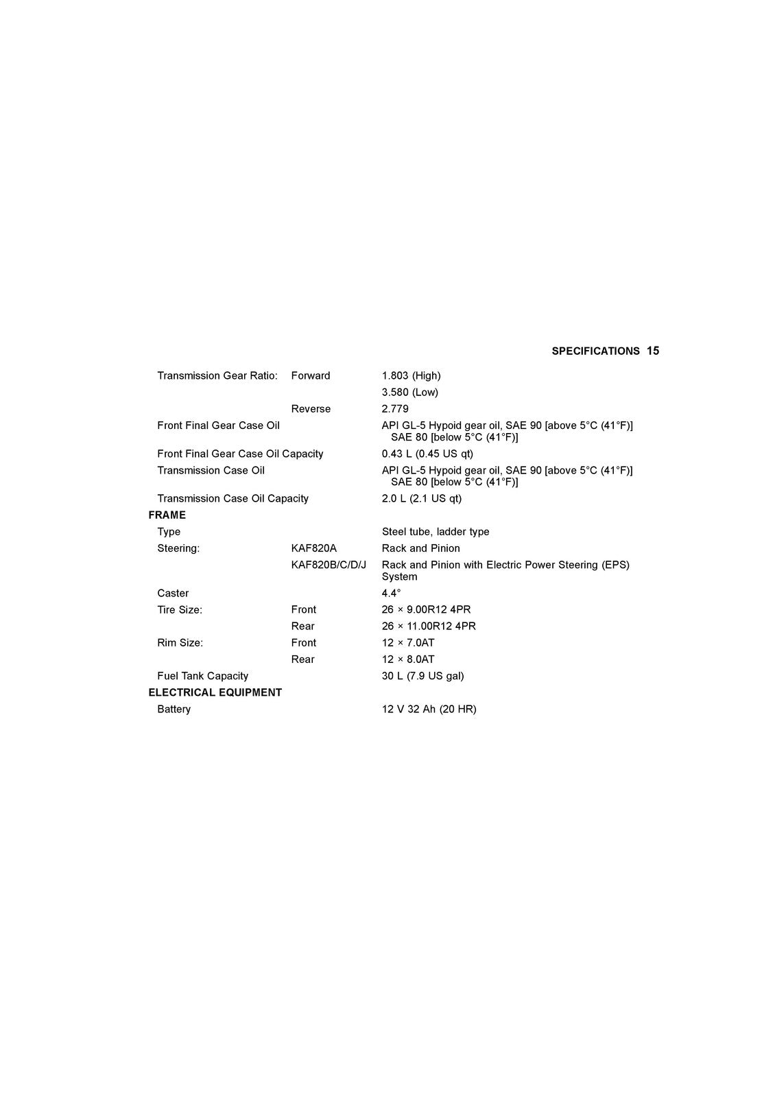 KAWASAKI Mule Pro-FXT EPS Camo Utility Vehicle Owners Manual 2018 - WIRE BOUND