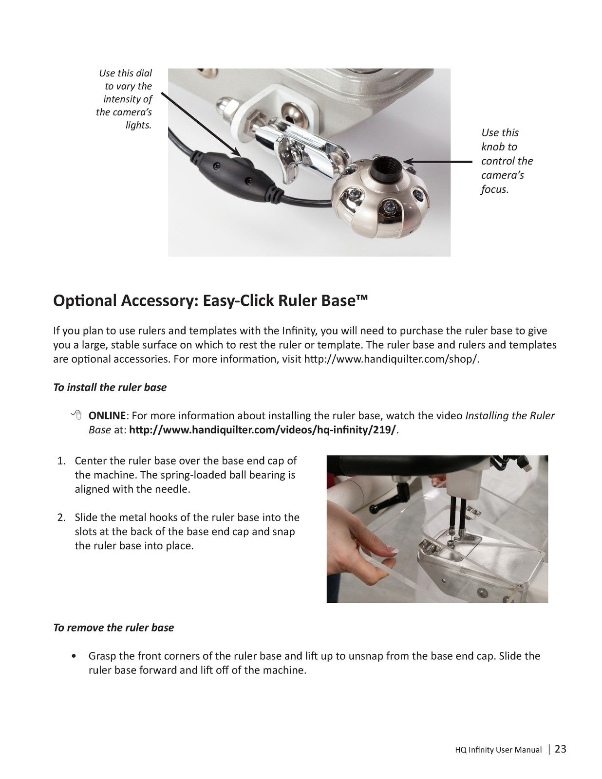 HANDI QUILTER Infinity 26-Inch Longarm User Manual 2015 - WIRE BOUND - COVERS