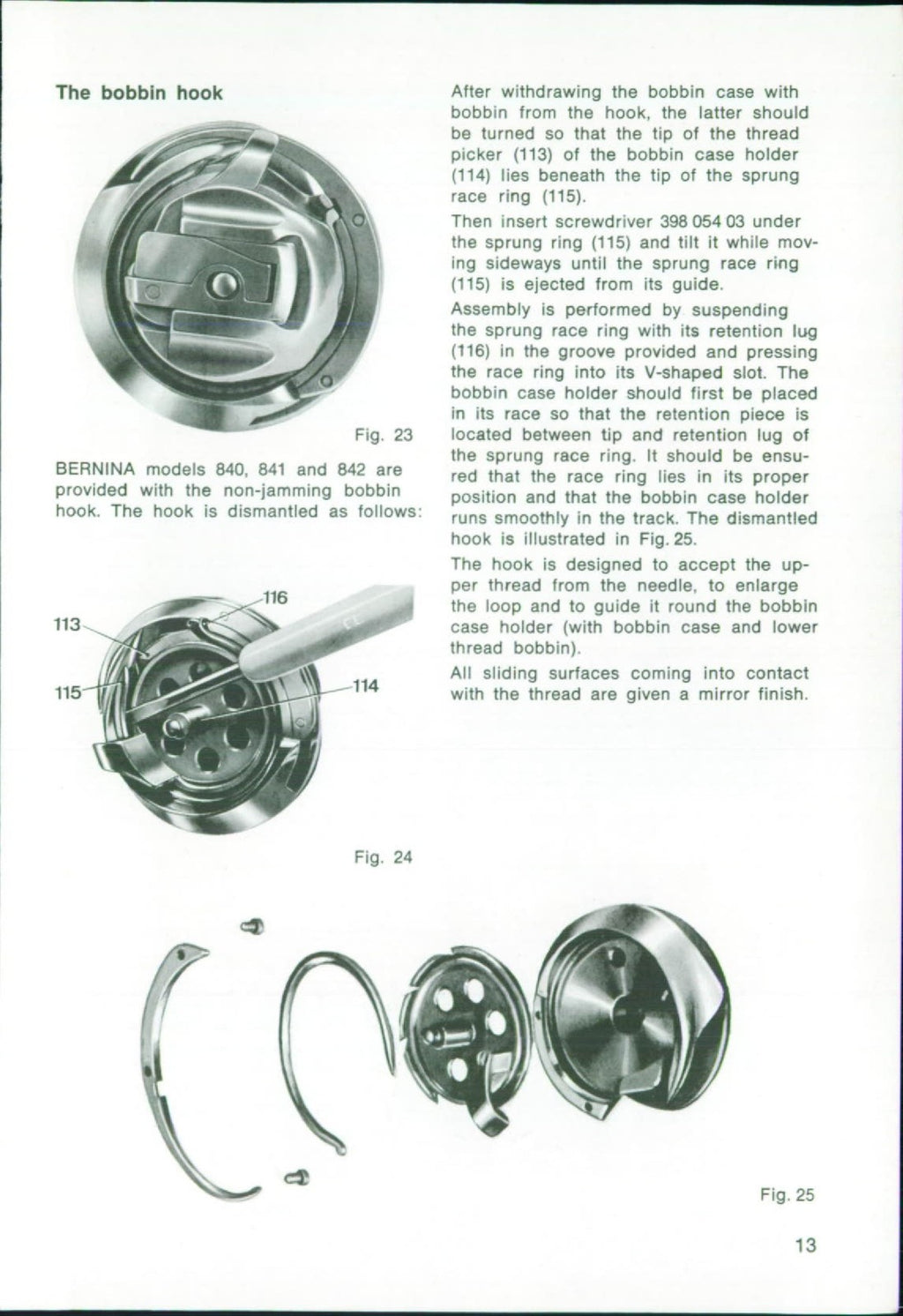 BERNINA 840 841 842 Service Manual Adjusters Manaul - WIRE BOUND - TOUGH COVERS