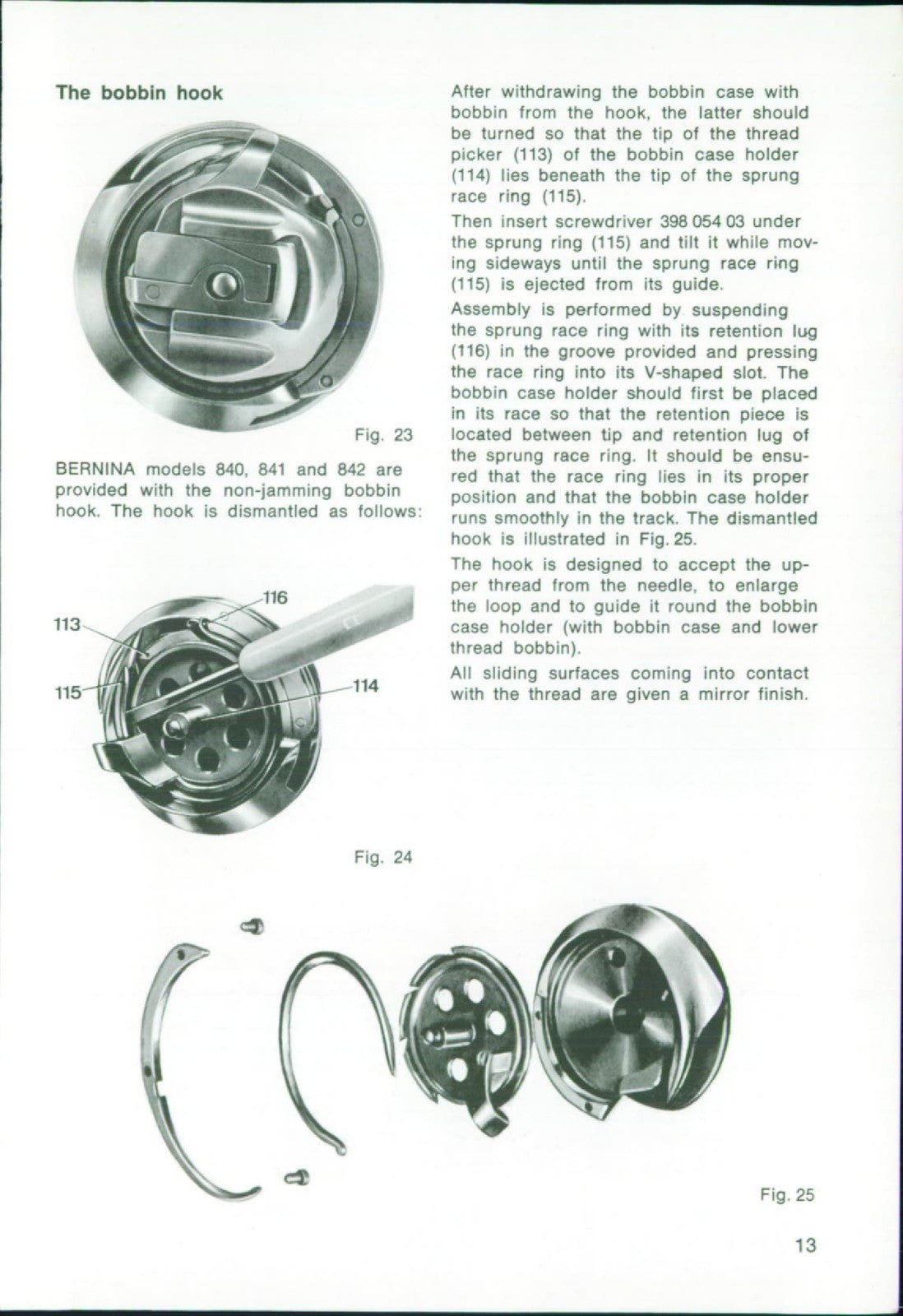 BERNINA 840 841 842 Service Manual Adjusters Manaul - WIRE BOUND - TOUGH COVERS