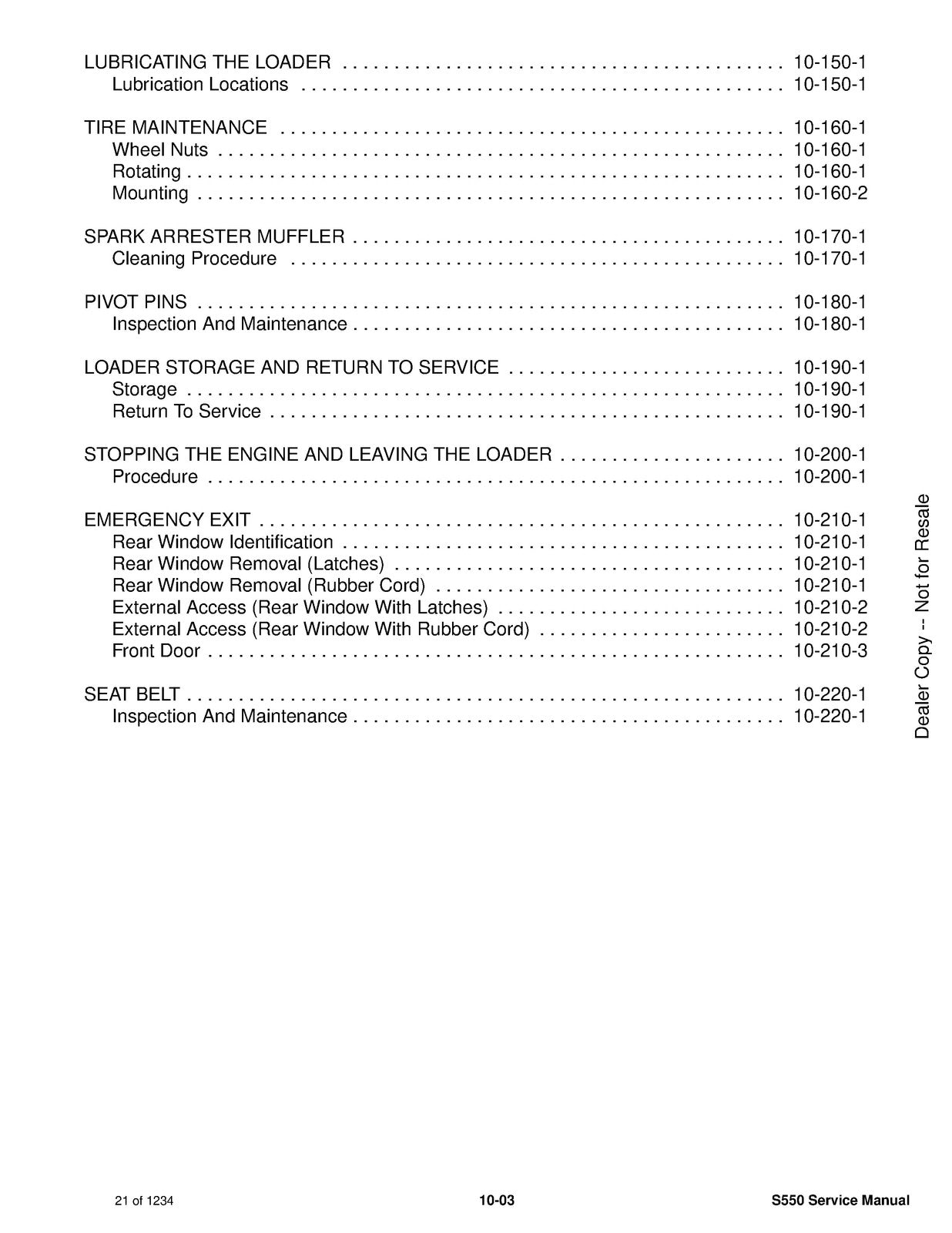 BOBCAT S550 Skid-Steer Loader Service Manual SN A3NL11001 Up 2019, FOLDOUTS