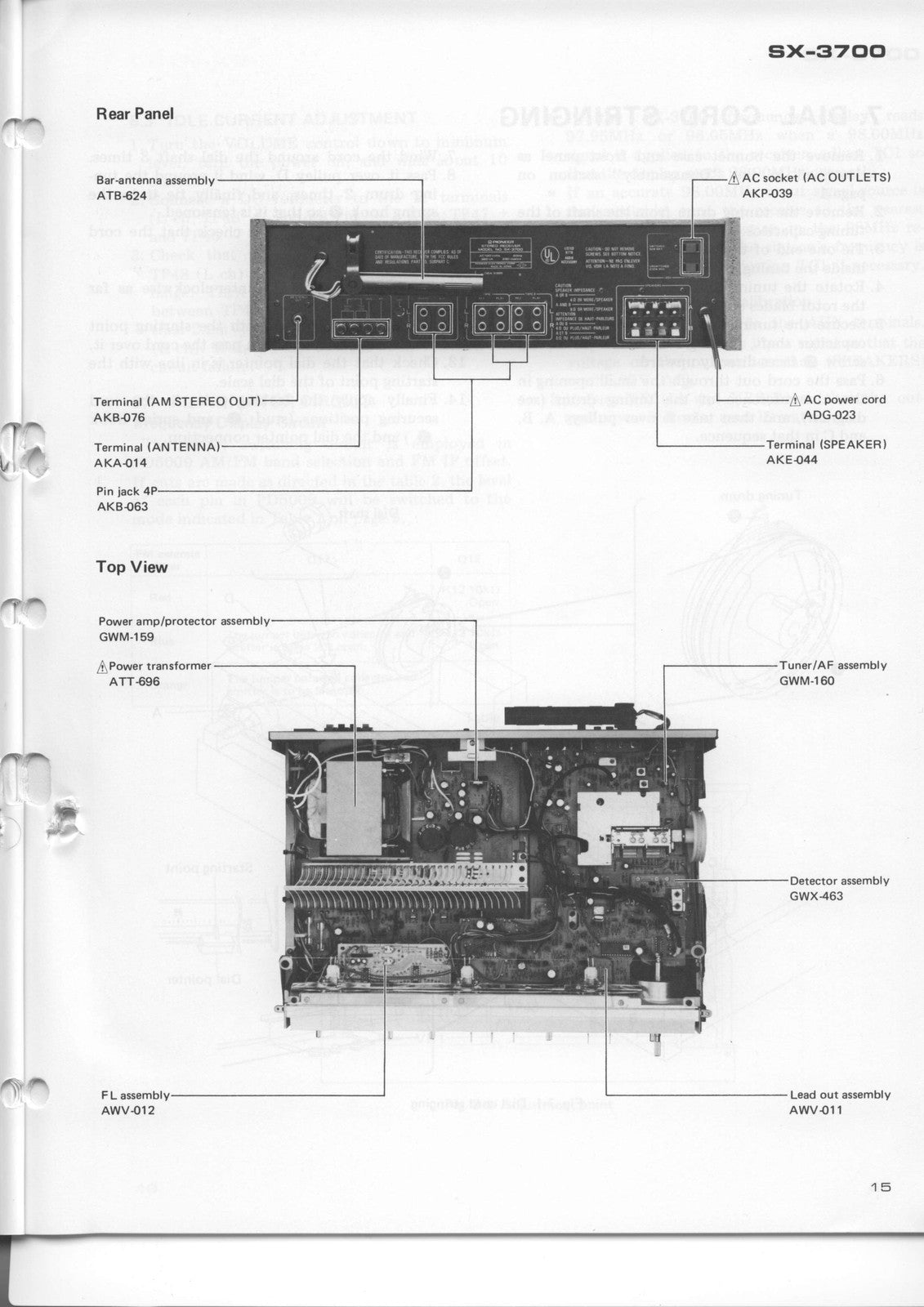 PIONEER SX-3700 SX-820 SX-535 SX-626 Service Manual BUNDLE - WIRE BOUND - COVERS