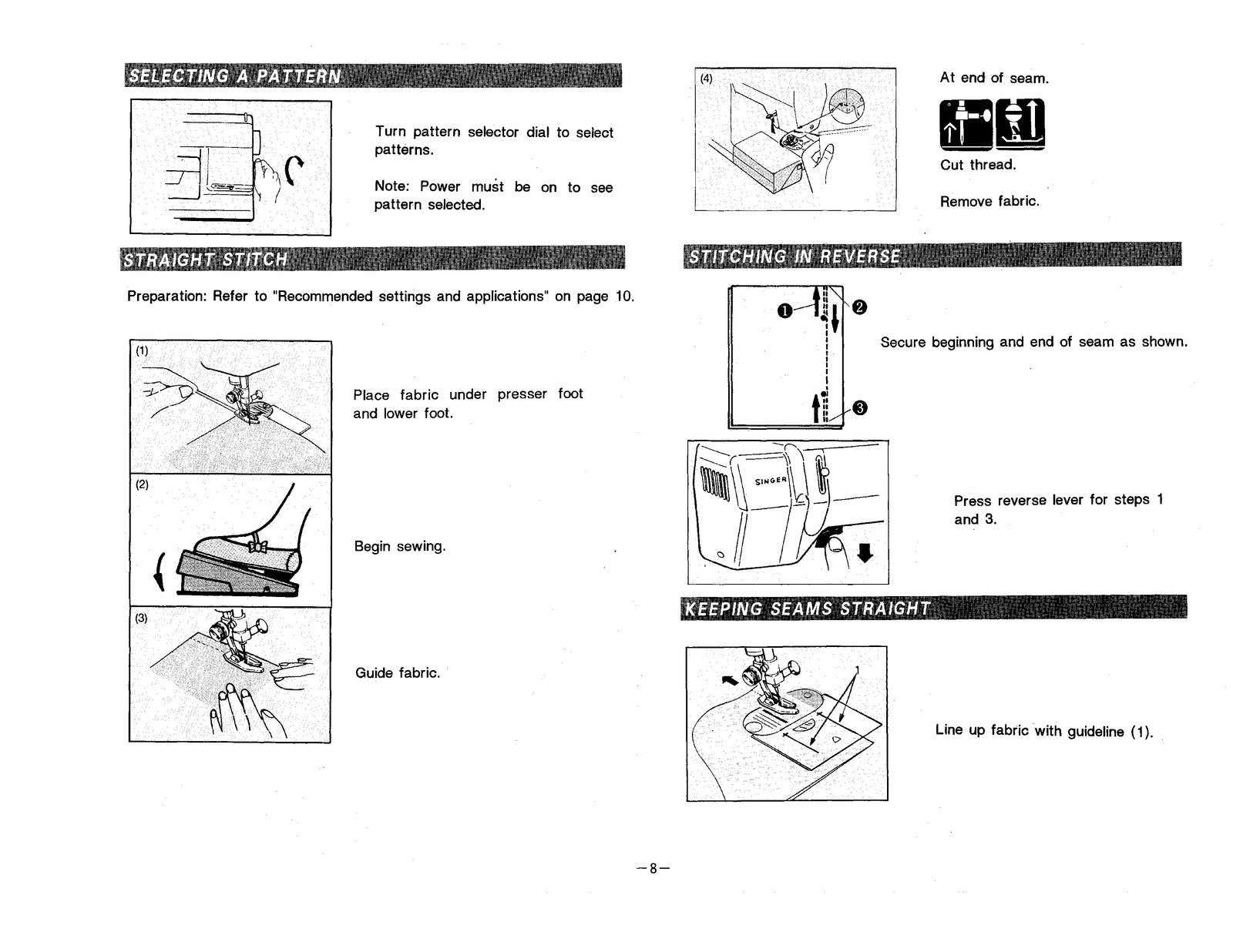 SINGER 9224 9217 Sewing Machine Instruction Manual - WIRE BOUND - TOUGH COVERS