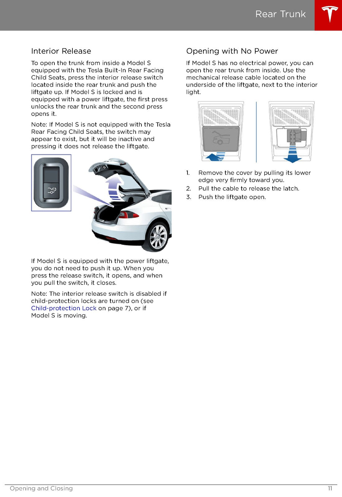 TESLA Model S Owners Manual 2017 - STEEL WIRE BOUND - PROTECTIVE COVERS