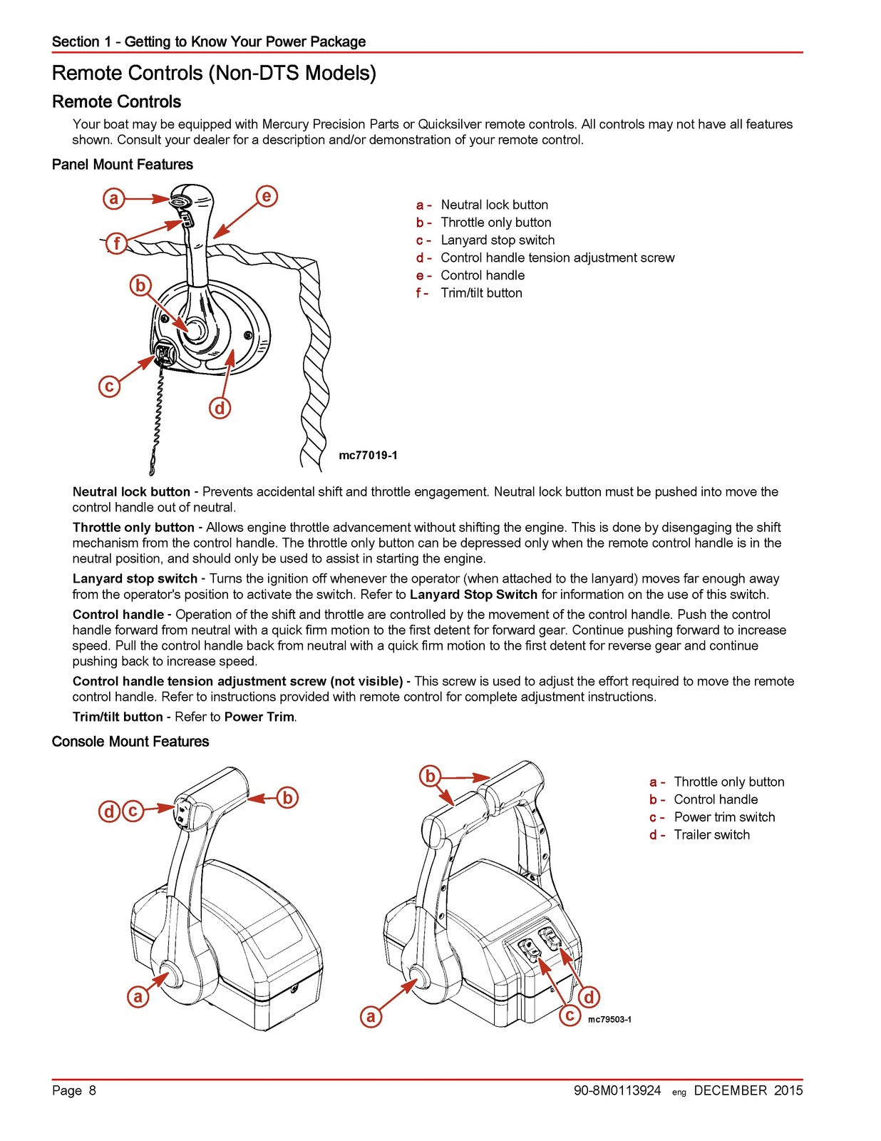 MERCURY MERCRUISER 8.2 MAG HO SeaCore Operation Maintenance Manual 2015 - BOUND
