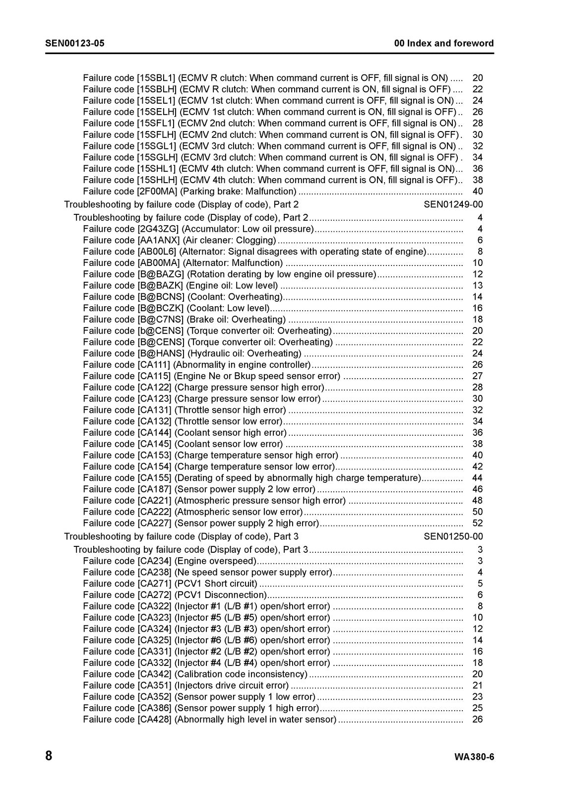KOMATSU WA380-6 Wheel Loader Shop Manual SN 65001 Up - WIRE BOUND - TOUGH COVERS