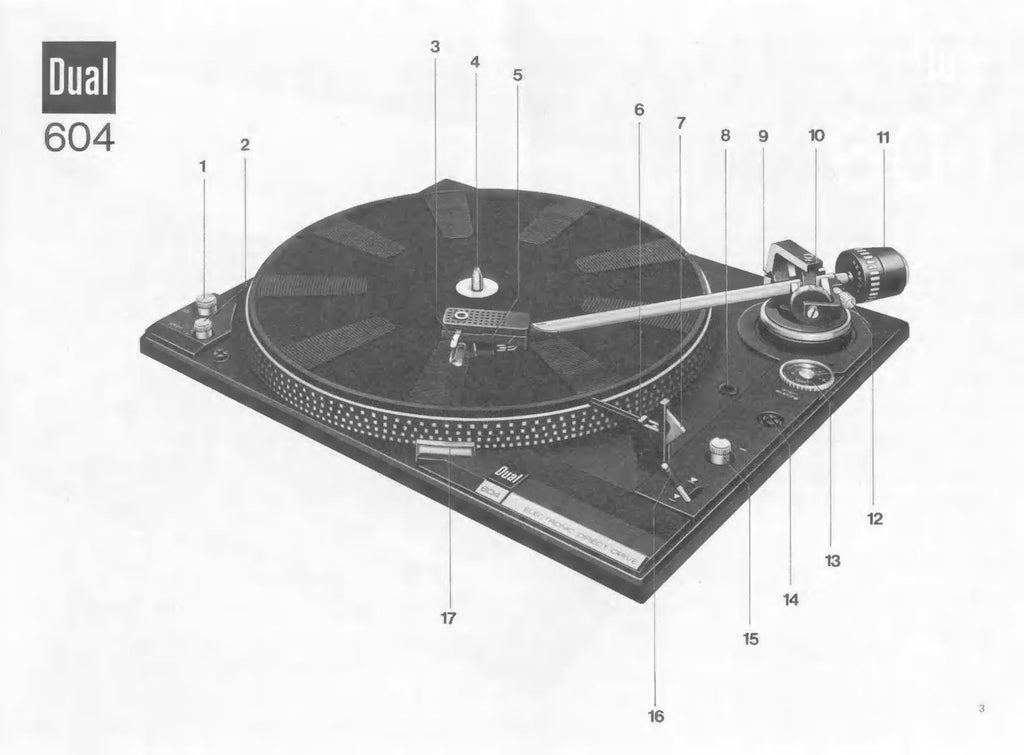 DUAL 604 Turntable Service Manual & User Manual BUNDLE, WIRE BOUND, TOUGH COVERS