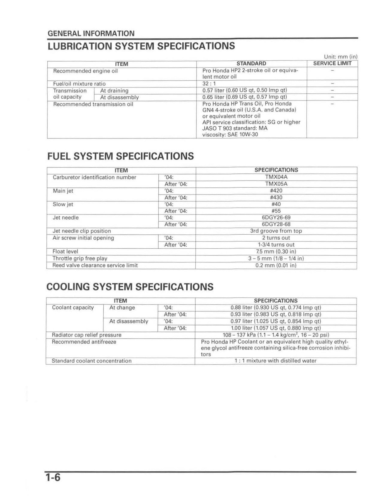 HONDA CR125R Motorcycle Service Manual 2004-2007 - BOUND - COVERS