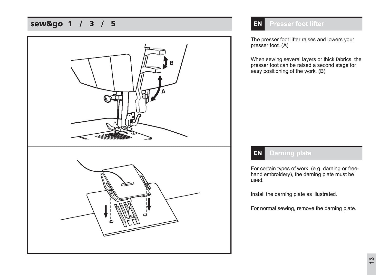 BERNINA Bernette Sew  Go 1 3 5 Instruction Manual - WIRE BOUND - TOUGH COVERS