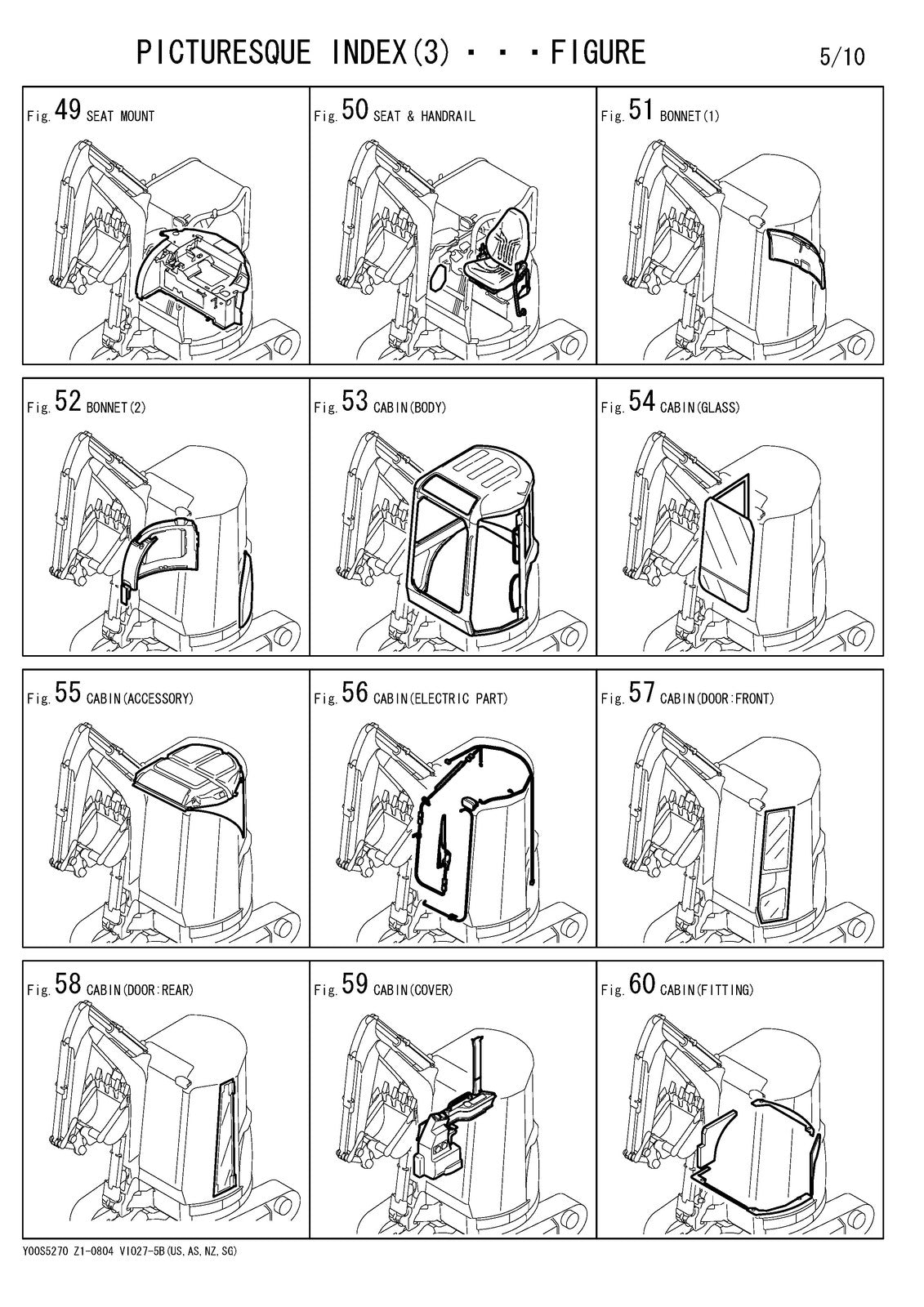 YANMAR ViO27-5B Excavator Parts Catalog Manual 2009 - WIRE BOUND - TOUGH COVERS