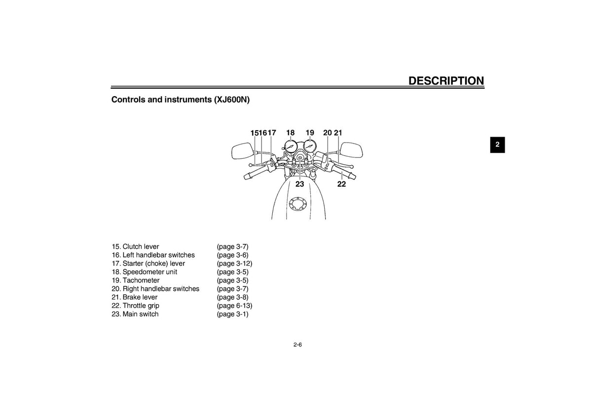 YAMAHA XJ600S XJ600N Motorcycle Owners Manual 2001 - WIRE BOUND - TOUGH COVERS