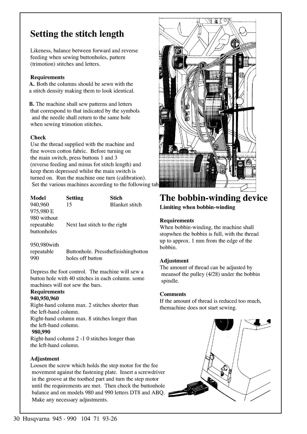 Husqvarna 7000 Series PRISMA 945 - 990 Service Manual - WIRE BOUND - COVERS