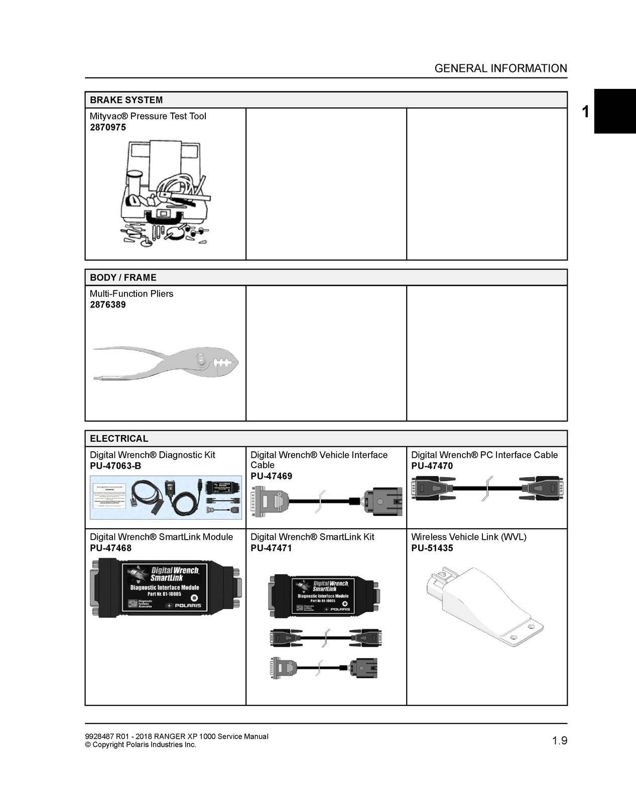 POLARIS Ranger Crew XP 1000 Service Manual 2018 - BOUND - COVERS - XL FOLDOUTS