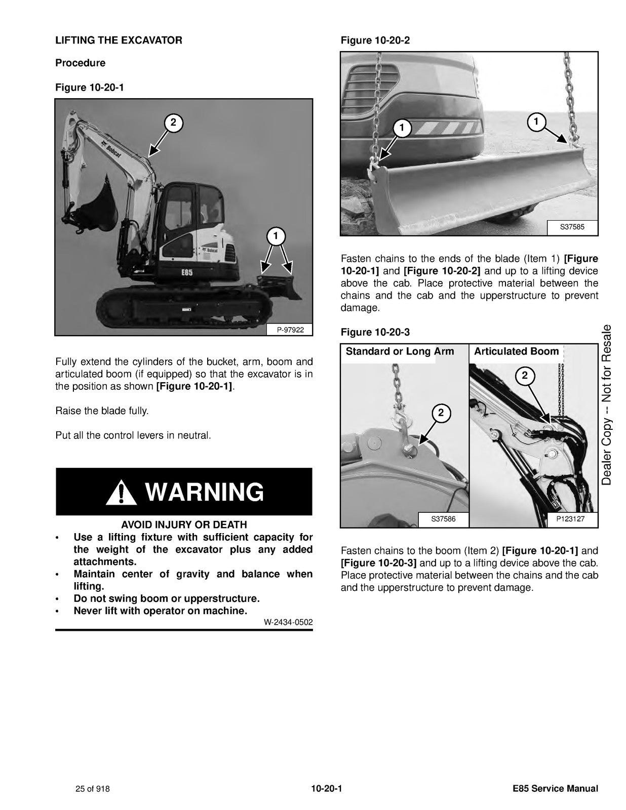 BOBCAT E85 Excavator Service Manual SN B34T11001 Up - BOUND - COVERS - FOLDOUTS