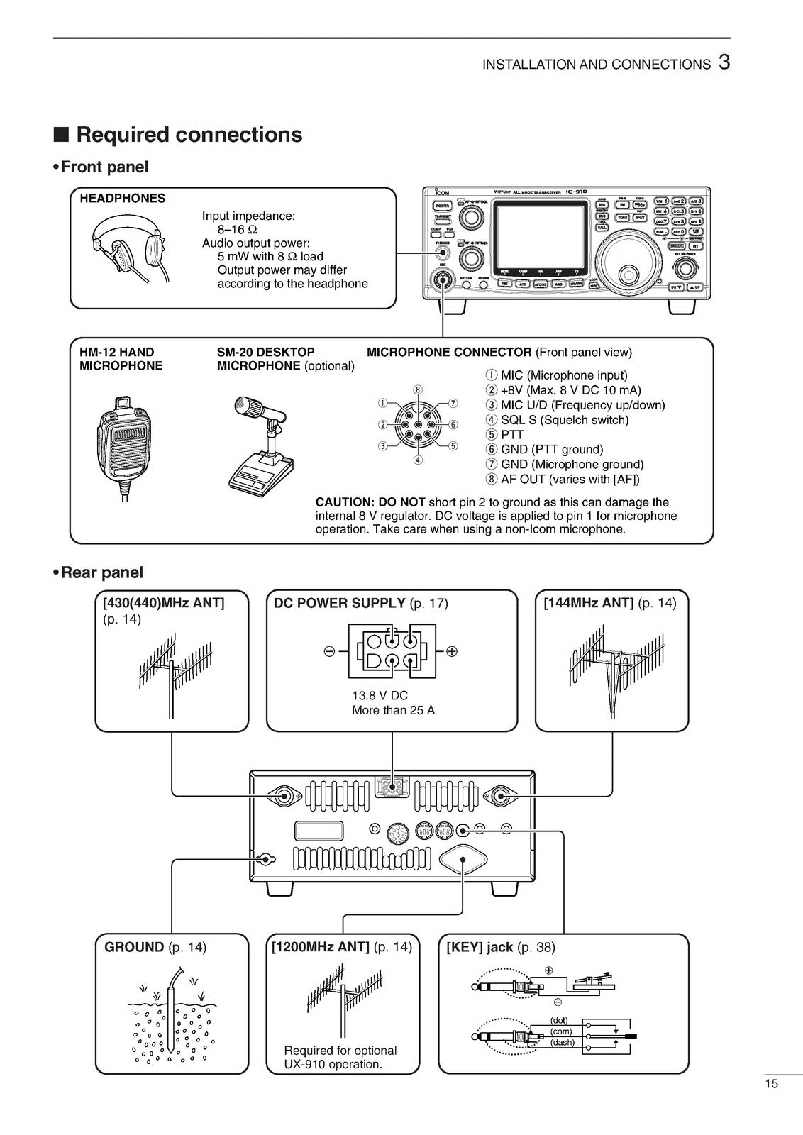 ICOM IC-910H VHF UHF All Mode Transceiver Instruction Manual - WIRE BOUND