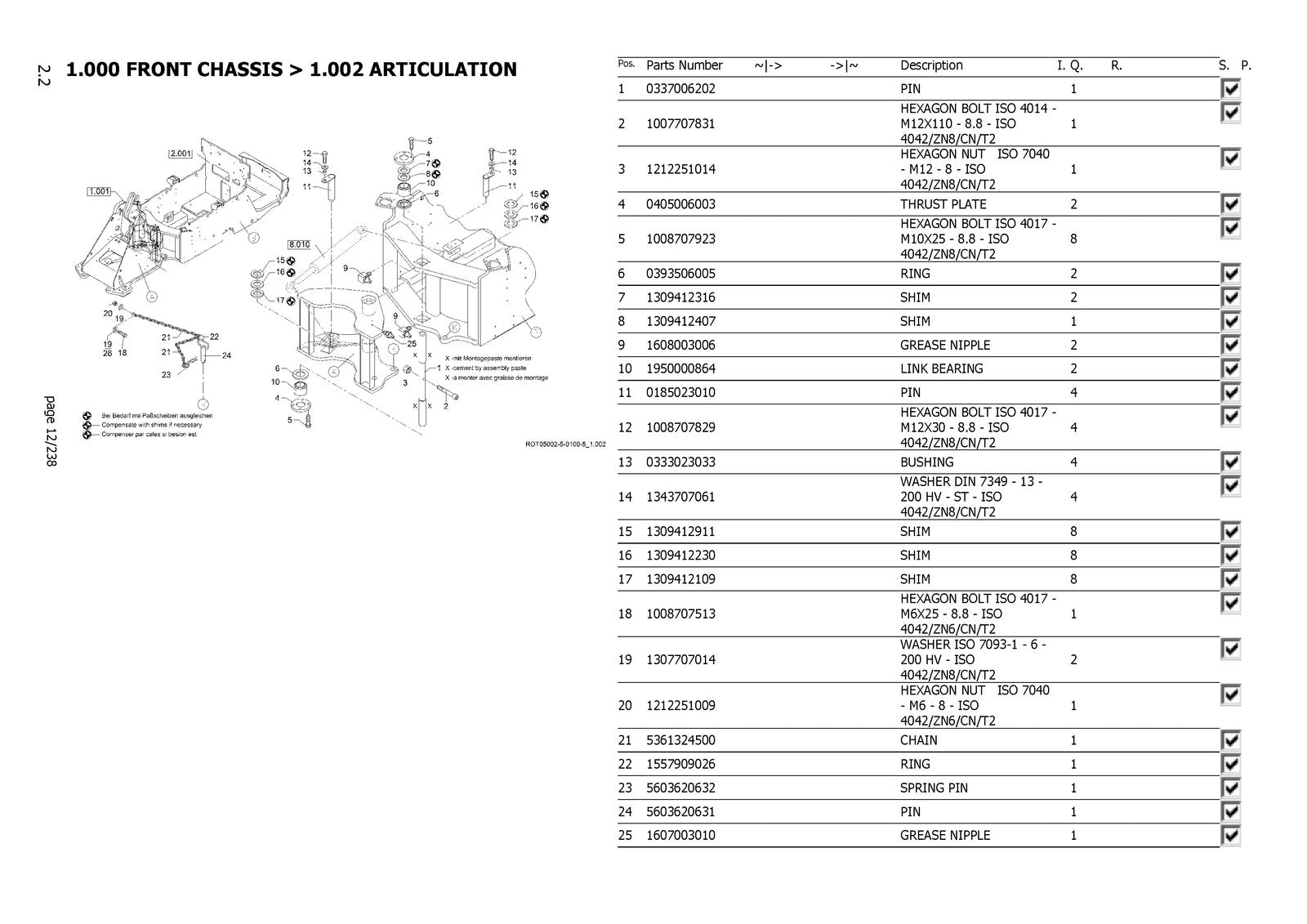 YANMAR V100 Wheel Loader Parts Catalog Manual SN YCG0V10000500103 Up - BOUND