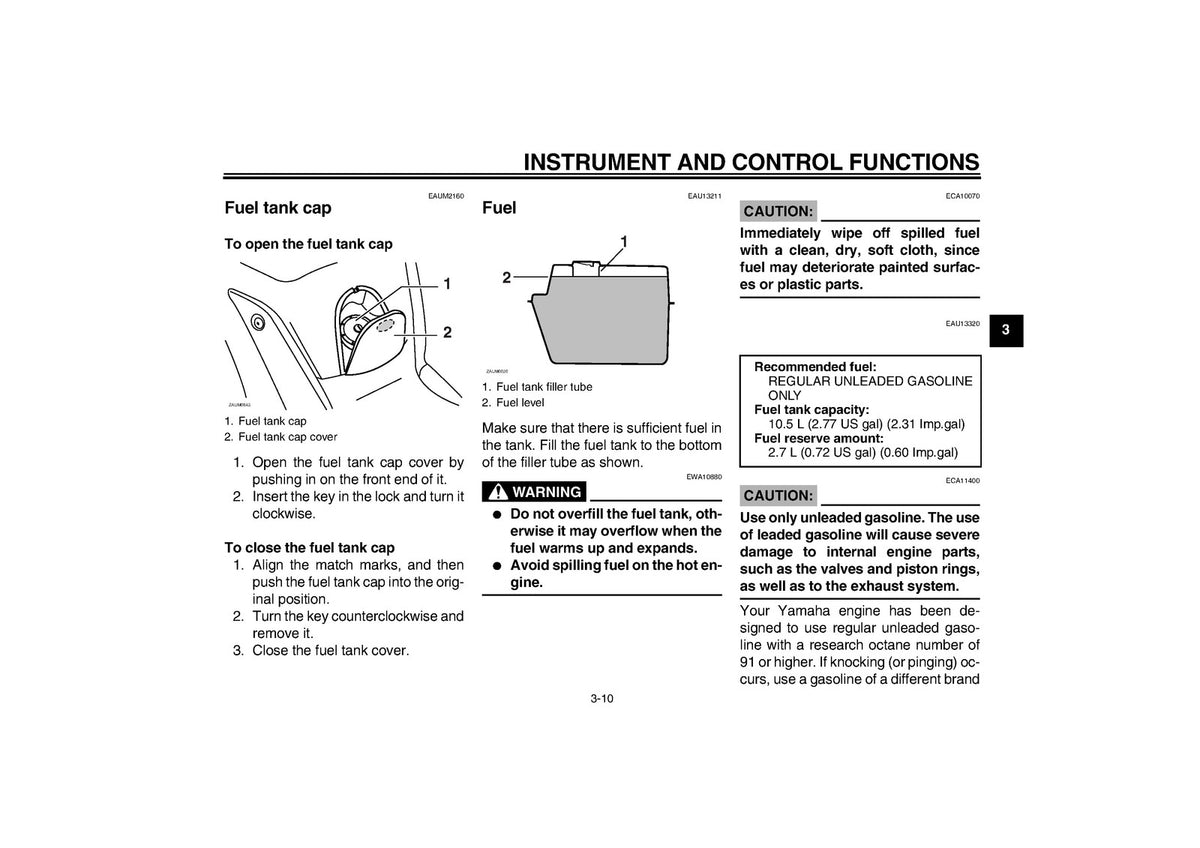 YAMAHA VP125 X-City Owners Manual 2008 - STEEL WIRE BOUND - PROTECTIVE COVERS