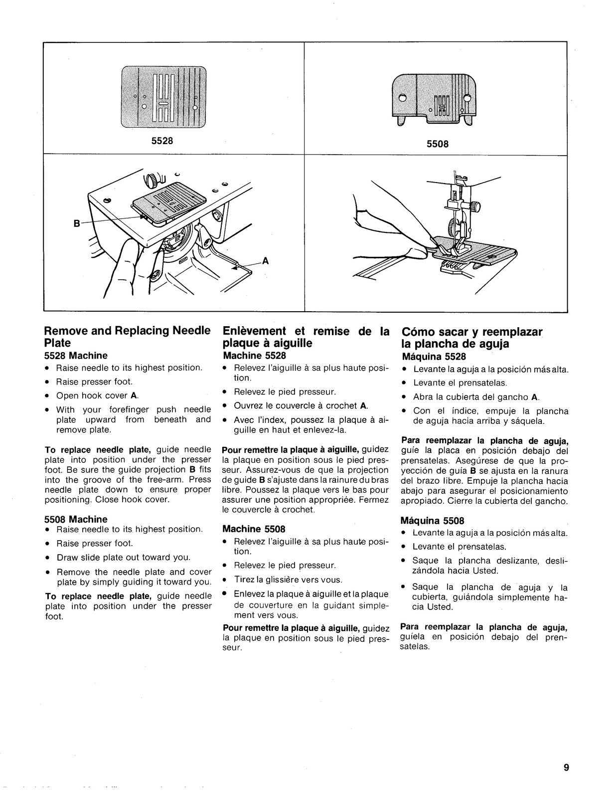 SINGER 5508 5528 Instruction Manual - STEEL WIRE BOUND - PROTECTIVE COVERS