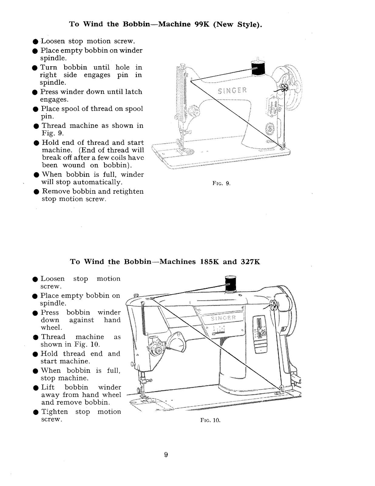 SINGER 15k 66k 201k 99k 185k 327k 328k 329k 404k Instruction Manual - WIRE BOUND