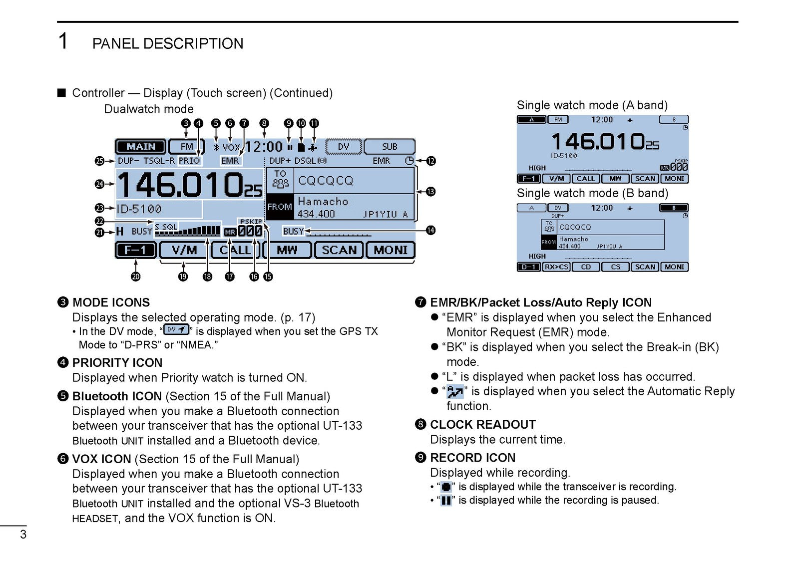 ICOM ID-5100A ID-5100E Dual Band Transceiver Instruction Manual - WIRE BOUND