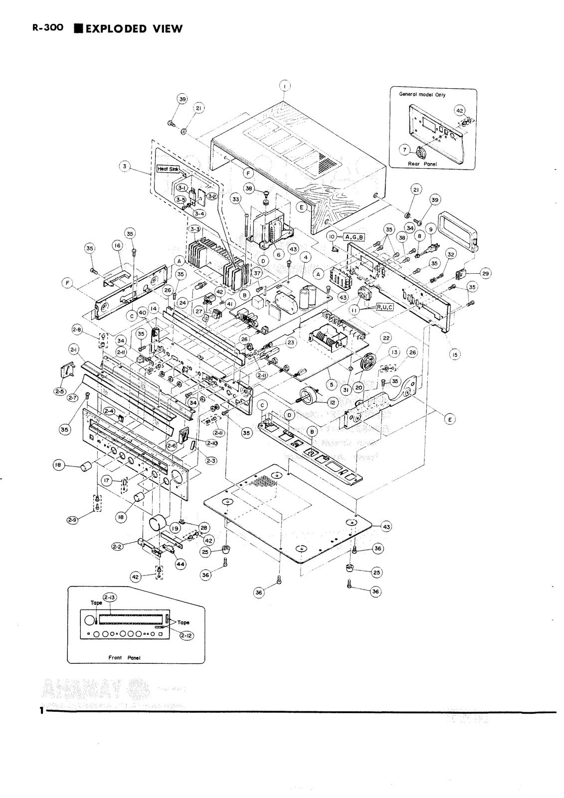 YAMAHA R-300 Stereo Receiver Service Manual - BOUND - COVERS - XL FOLDOUT PAGES