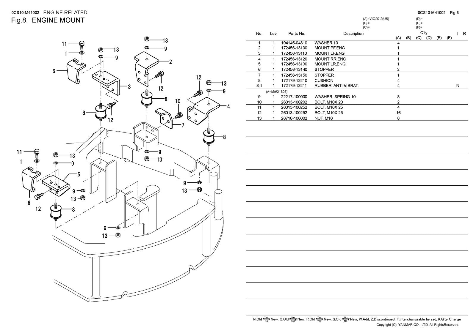 YANMAR ViO20-2 Excavator Parts Catalog Manual 2018 - WIRE BOUND - TOUGH COVERS
