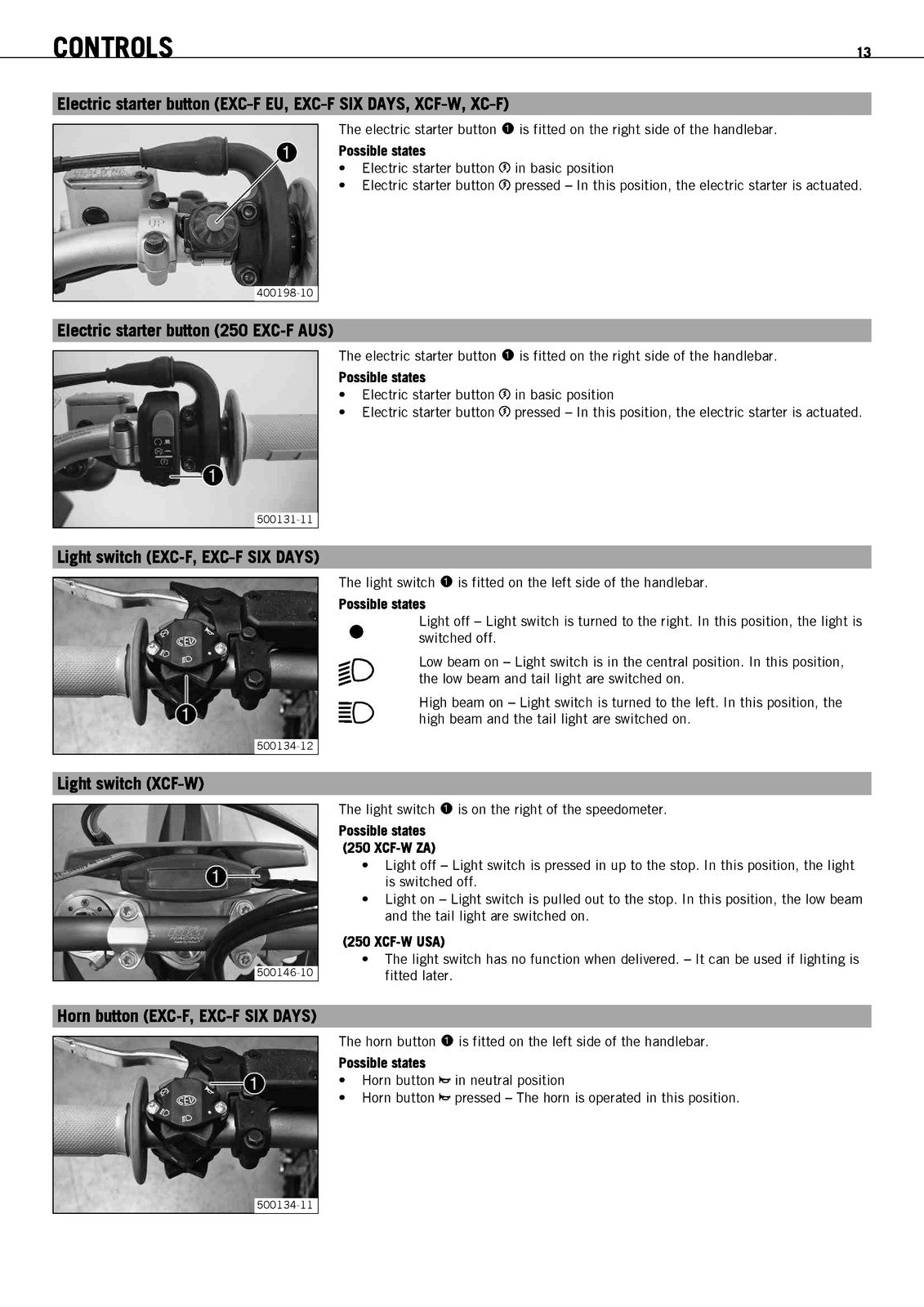 KTM 250 EXC-F XCF-W XC-F SX-F Motorcycle Owners Manual 2009 - WIRE BOUND