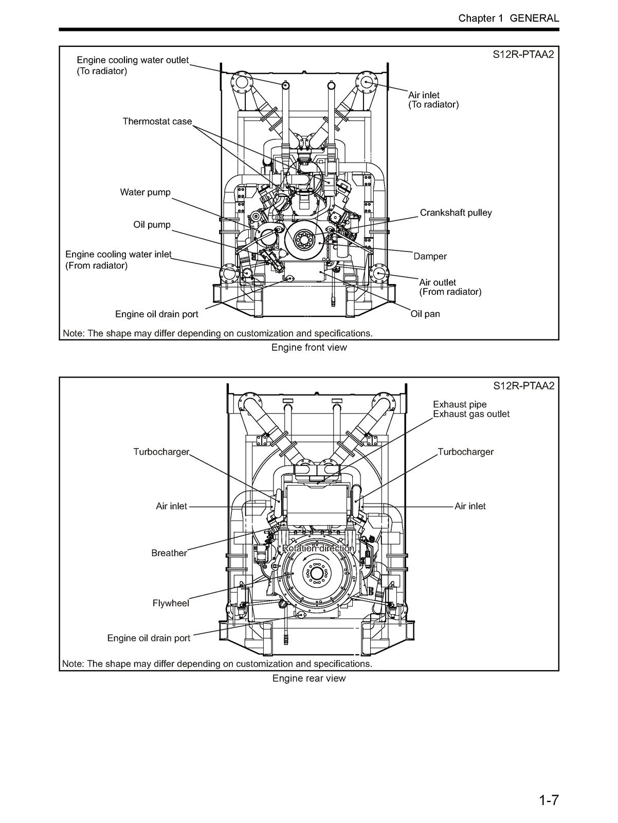 MITSUBISHI Diesel Engine S12R Service Manual - STEEL WIRE BOUND - TOUGH COVERS