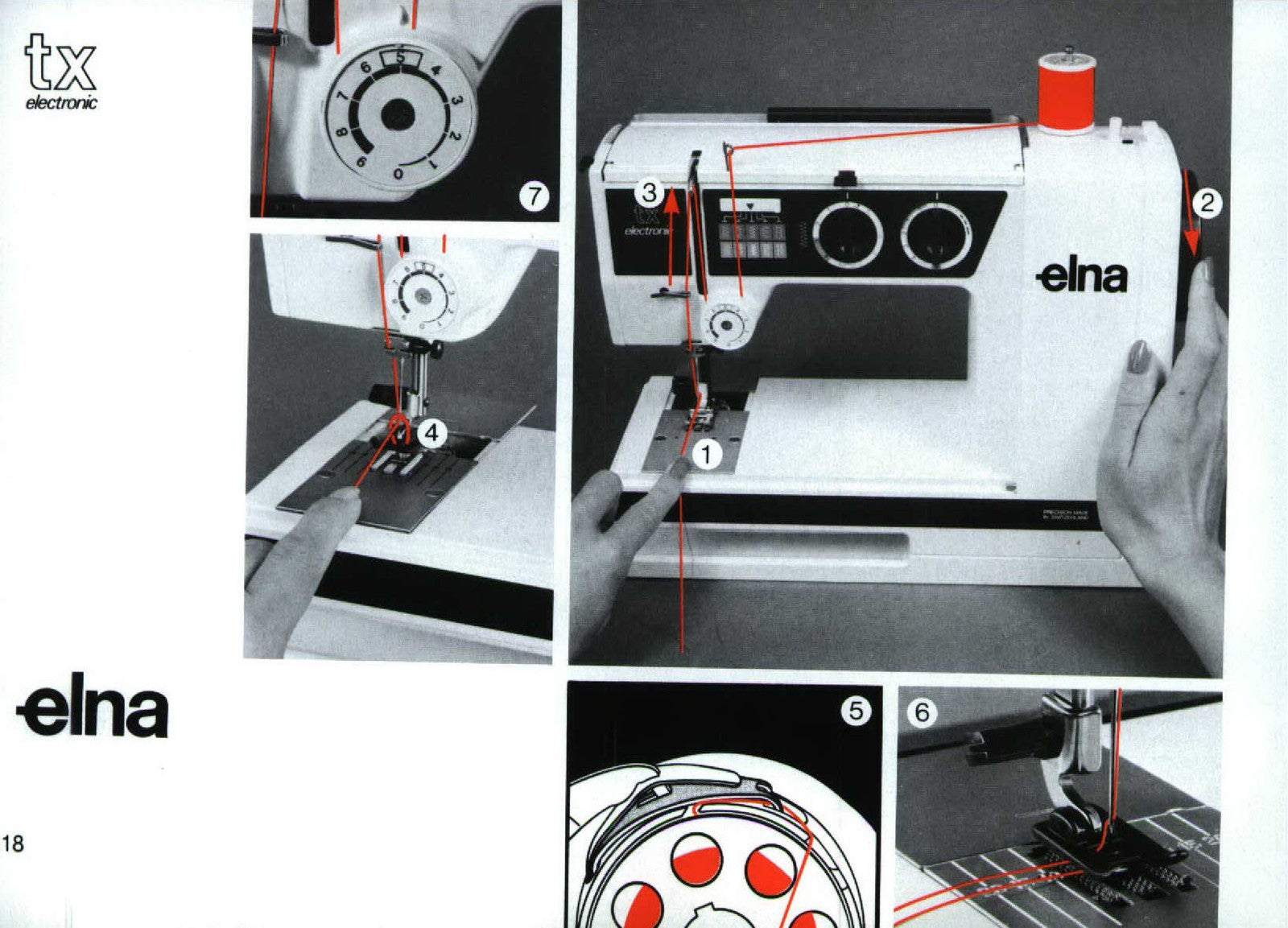 ELNA TX Electronic Sewing Machine Instruction Manual - WIRE BOUND - TOUGH COVERS