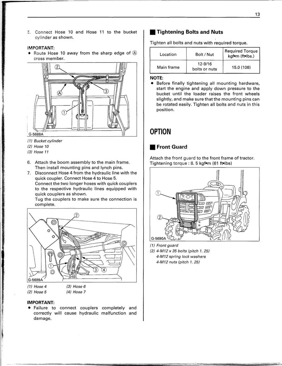 KUBOTA LA211 Front Loader Operators & Parts Manual BUNDLE - WIRE BOUND - COVERS