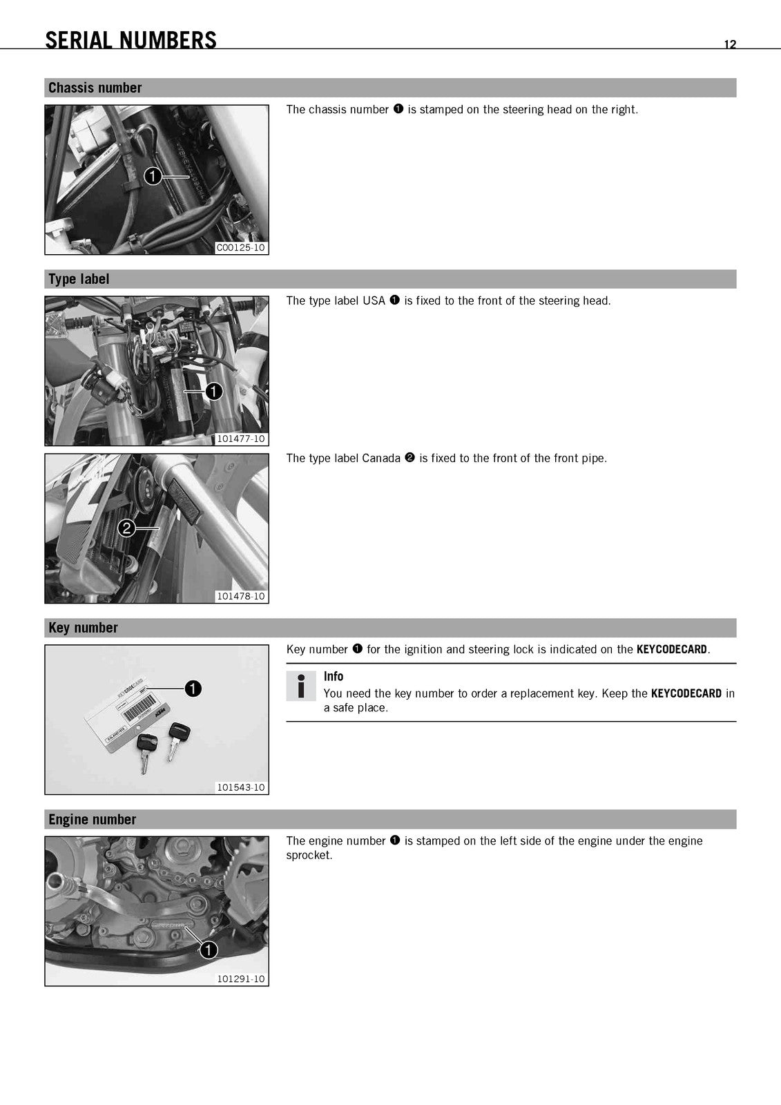 KTM 350 EXC-F Motorcycle Owners Manual 2012 - STEEL WIRE BOUND - TOUGH COVERS