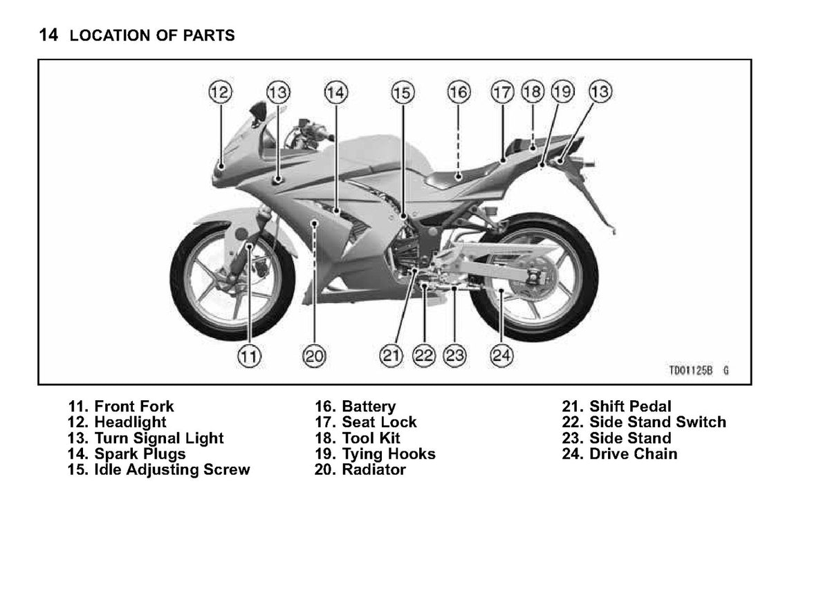 KAWASAKI Ninja 250R Motorcycle Owners Manual 2010 - WIRE BOUND - TOUGH COVERS