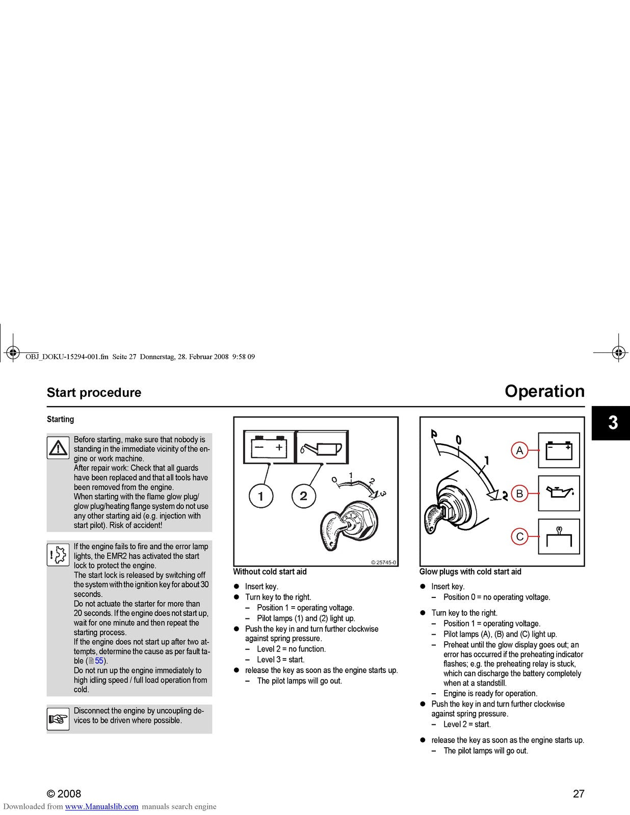 DEUTZ D TD TCD 2011 L01 L02 L03 L04 Engine Operation Manual 2011 - WIRE BOUND