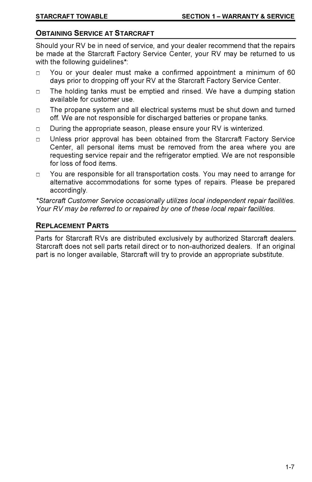 STARCRAFT Travel Star Travel Trailer Owners Manual 2015 - WIRE BOUND - COVERS