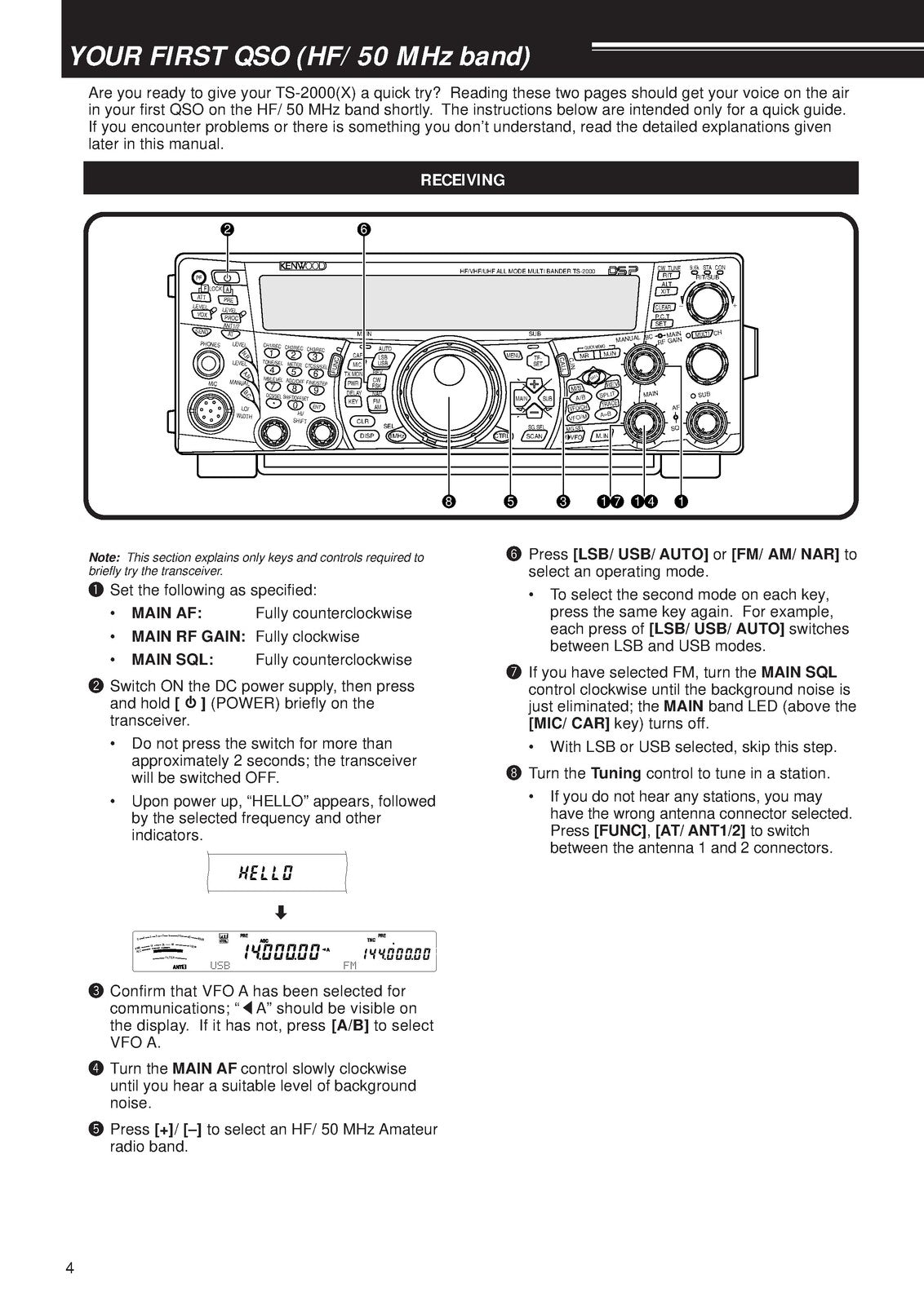 KENWOOD TS-2000 TS-2000X TS-B2000 Transceiver Instruction Manual - WIRE BOUND