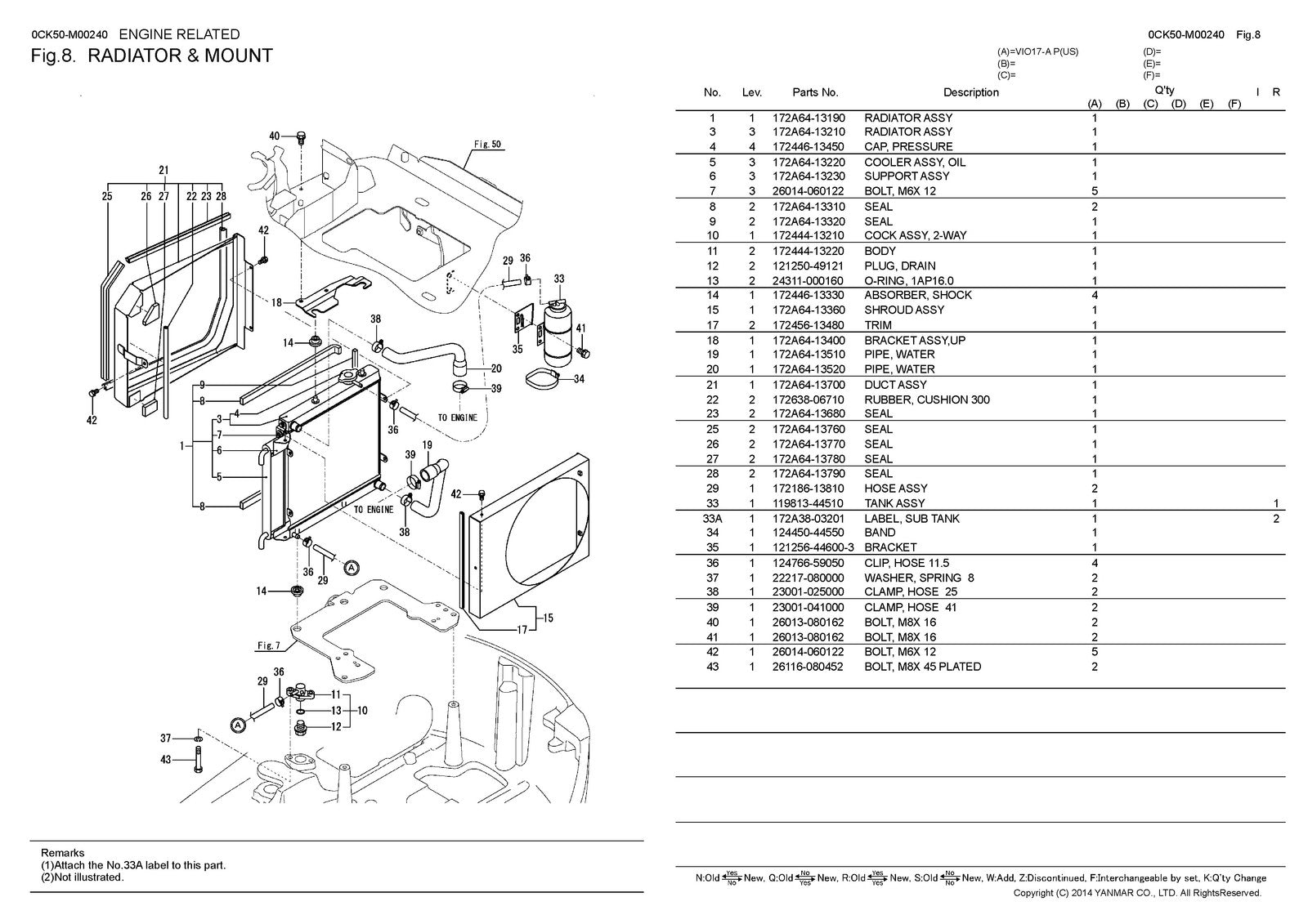 YANMAR ViO17-A Excavator Parts Catalog Manual 2017 - WIRE BOUND - TOUGH COVERS